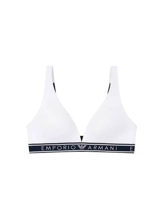 UNDERWEAR Women's Logo Banding Padded Deep Triangle Bra White 271044 - EMPORIO ARMANI - BALAAN 1