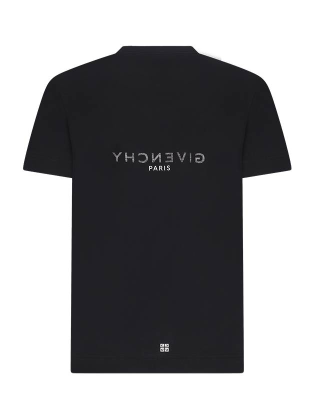 Men's Reverse Logo Round Slim Short Sleeve T-Shirt Black - GIVENCHY - BALAAN 3