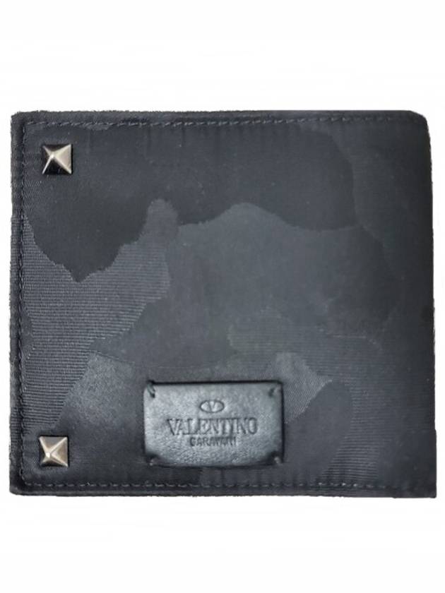 Jacquard camo billfold bifold wallet - VALENTINO - BALAAN 1