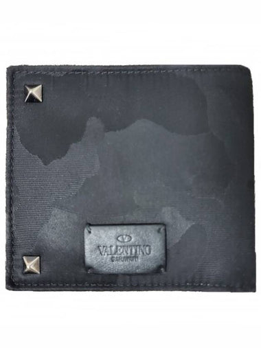 Jacquard camo billfold bifold wallet - VALENTINO - BALAAN 1