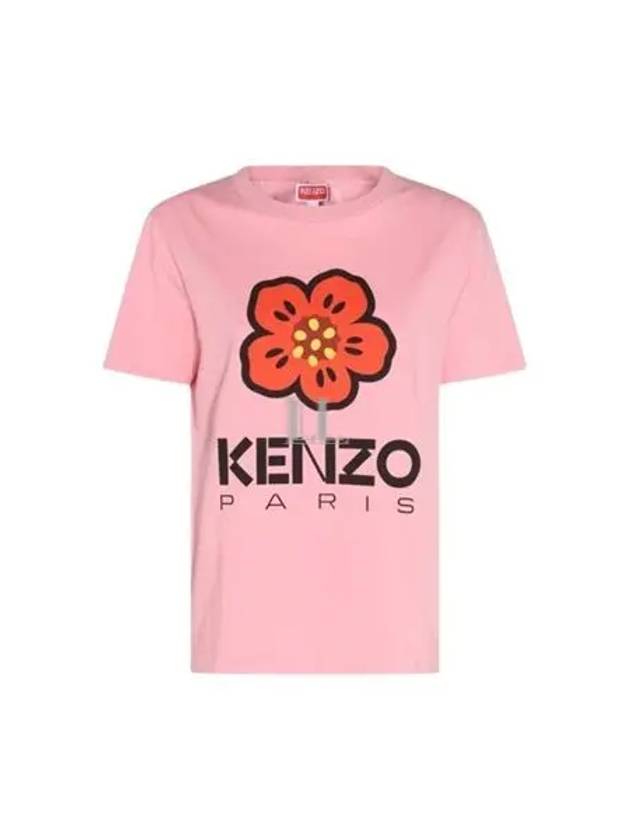 Women's Boke Flower Loose Fit Cotton Short Sleeve T-Shirt Pink - KENZO - BALAAN 2