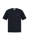 Embossed Logo Regular Fit Cotton Short Sleeve T-Shirt Navy - STONE ISLAND - BALAAN 2