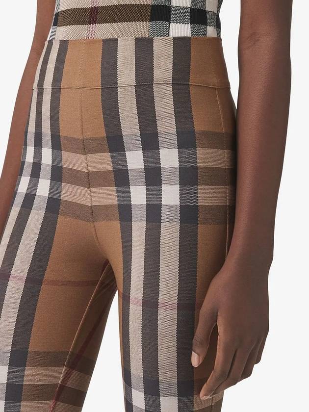 Stretch Check Pattern Leggings Brown - BURBERRY - BALAAN 3