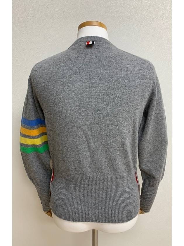 Three line tab color 4 round neck knit 1 - THOM BROWNE - BALAAN 5