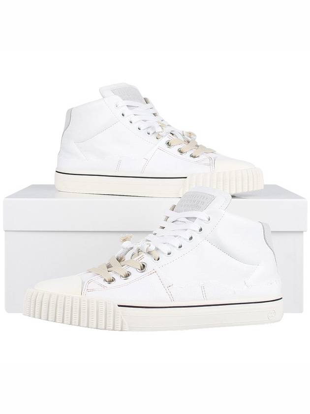 Canvas Leather High-Top Sneakers White - MAISON MARGIELA - BALAAN 11