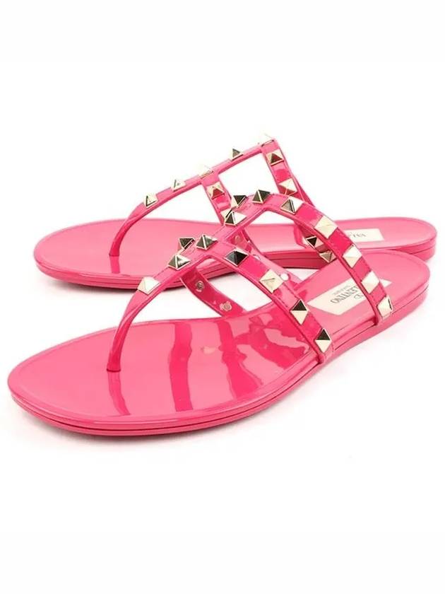 Rockstud Flat Mule Pink - VALENTINO - BALAAN.