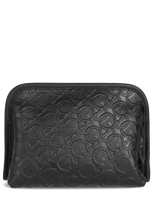 Salvatore Gazzini Motif Travel Pouch Bag Black - SALVATORE FERRAGAMO - BALAAN.