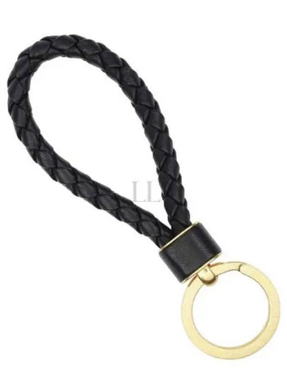 Intrecciato Lambskin Key Holder Black - BOTTEGA VENETA - BALAAN 2