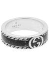 Interlocking G Wide Ring Black Silver YBC645573002 - GUCCI - BALAAN 4