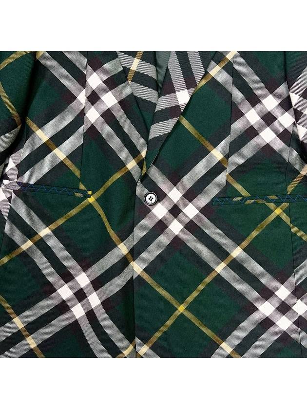 Men s Green Check Blazer Jacket - BURBERRY - BALAAN 4