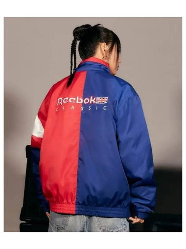 Hyori Lee wearing remastered Union Jack padded jacket red navy - REEBOK - BALAAN 1