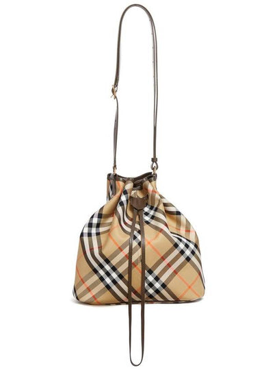 Check Cotton Bucket Bag Beige - BURBERRY - BALAAN 2