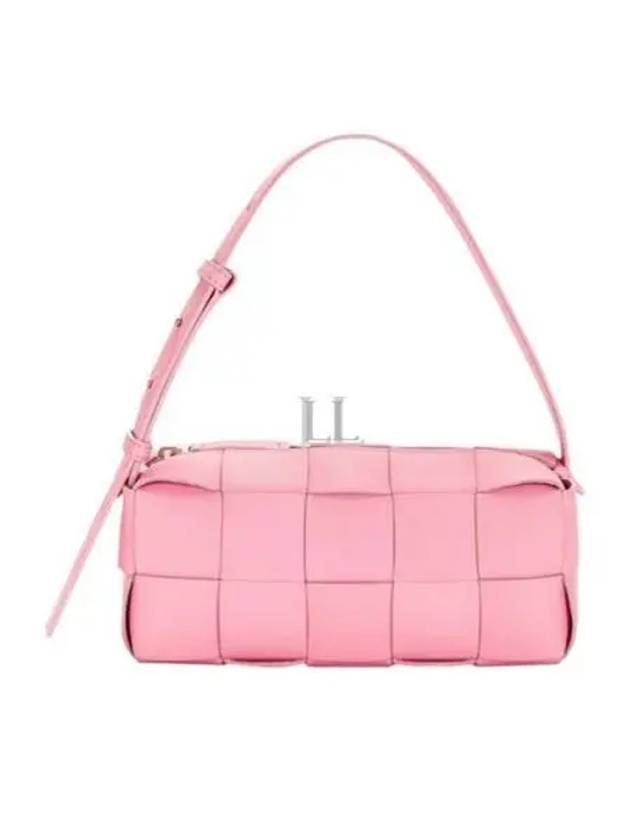 Brick Cassette Intrecciato Small Shoulder Bag Pink - BOTTEGA VENETA - BALAAN 2