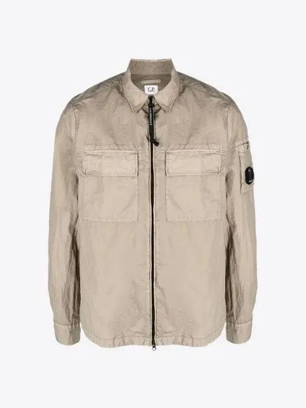 Taylon L Lens Shirt Zip Up Jacket Beige - CP COMPANY - BALAAN 2