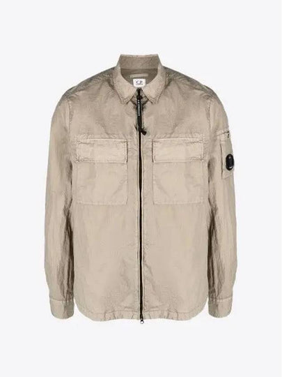 Taylon L Lens Shirt Zip Up Jacket Beige - CP COMPANY - BALAAN 2