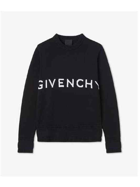 4G Logo Cotton Knit Sweater Black - GIVENCHY - BALAAN.