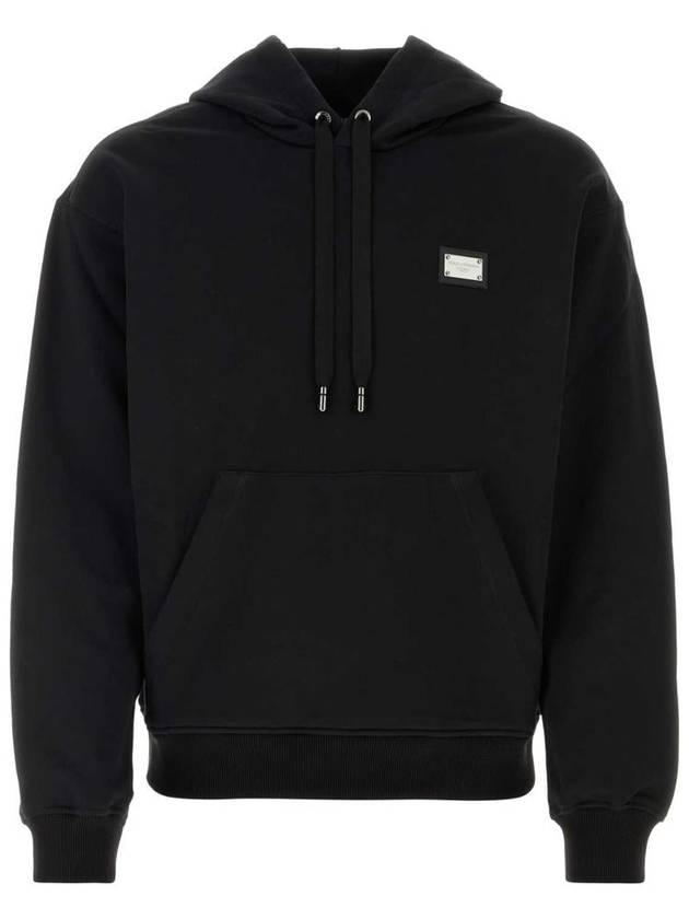 Logo Patch Cotton Classic Hood Black - DOLCE&GABBANA - BALAAN 2