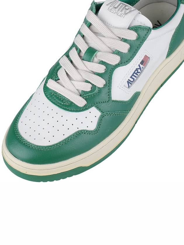 Men's Medalist Leather Low Top Sneakers Green - AUTRY - BALAAN 8