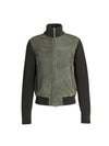 Front Zip Suede Jacket Green - TOM FORD - BALAAN 1