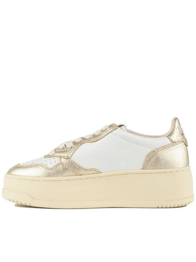 Autry White Leather And Platinum Metallic Medalist Platform Sneakers - AUTRY - BALAAN 2