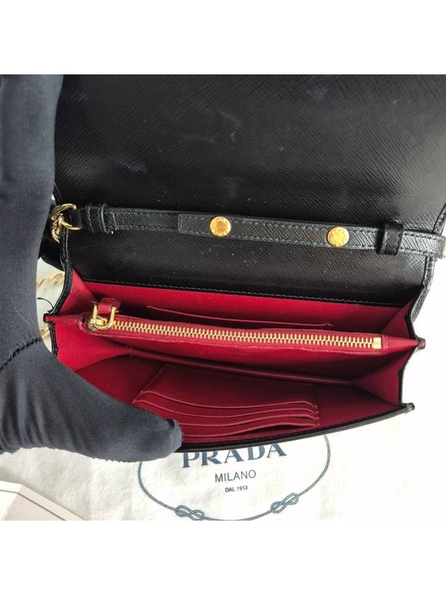 Appraisal completed Saffiano chain cross bag black - PRADA - BALAAN 10