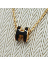 Mini Pop H Pendant Necklace Gold Noir - HERMES - BALAAN 2