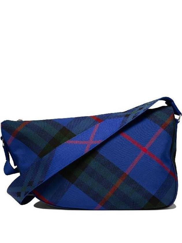 Shield Check Large Messenger Bag Blue - BURBERRY - BALAAN 4