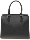 Saffiano Gold Square Leather Tote Bag Black - PRADA - BALAAN 4