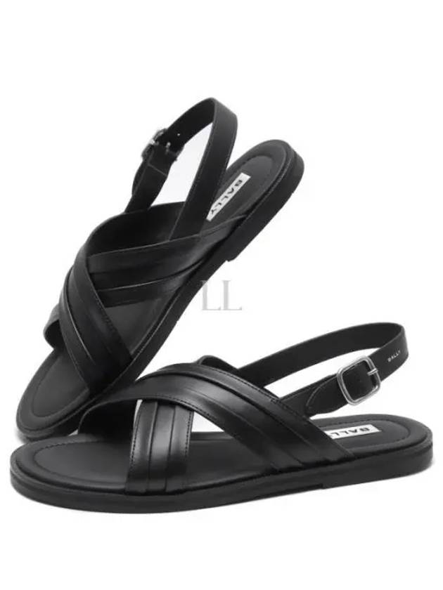 Cross Strap Sandals Black - BALLY - BALAAN 2