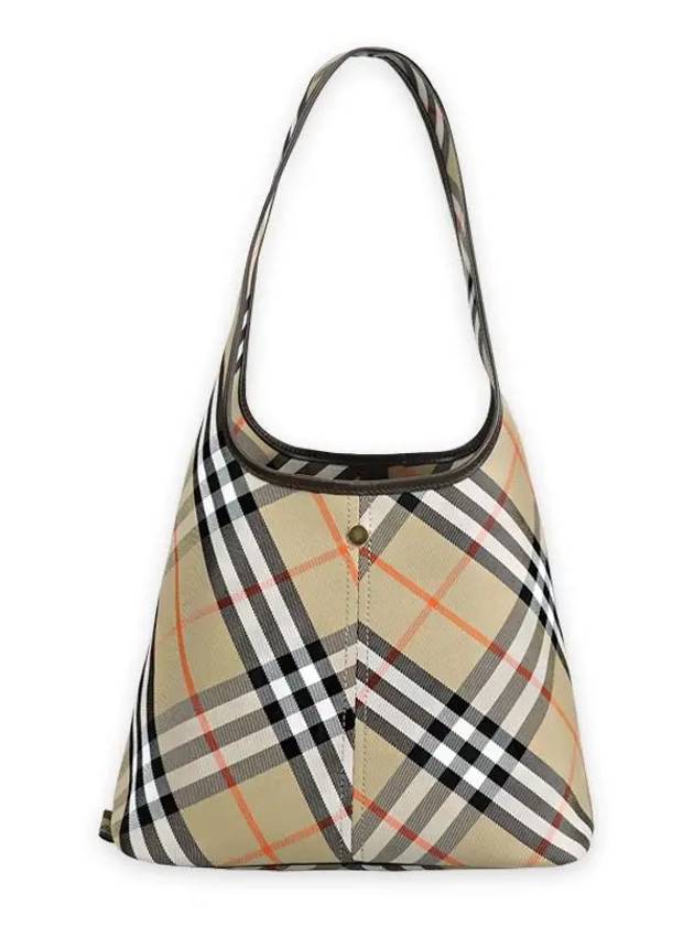 Small Check Pattern Cotton Shoulder Bag Beige - BURBERRY - BALAAN 3