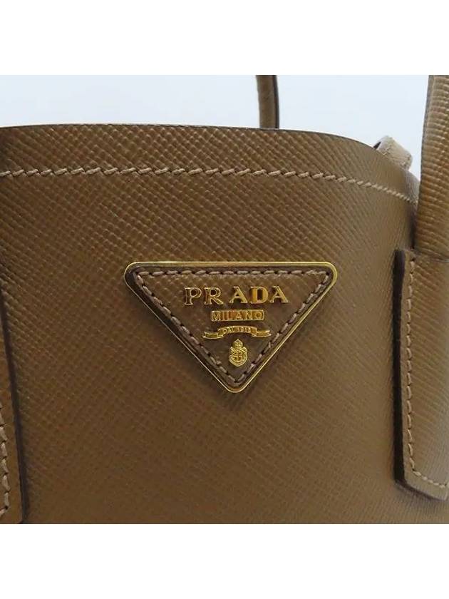 1BG775 CANNELLA Saffiano gold triangle logo doublet tote bag shoulder strap 2WAY - PRADA - BALAAN 5