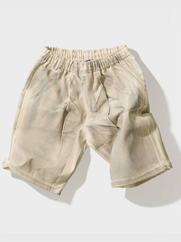 Dirty Washing Cornmeal Bermuda Banding Pants Natural - FFEFF STUDIO - BALAAN 1