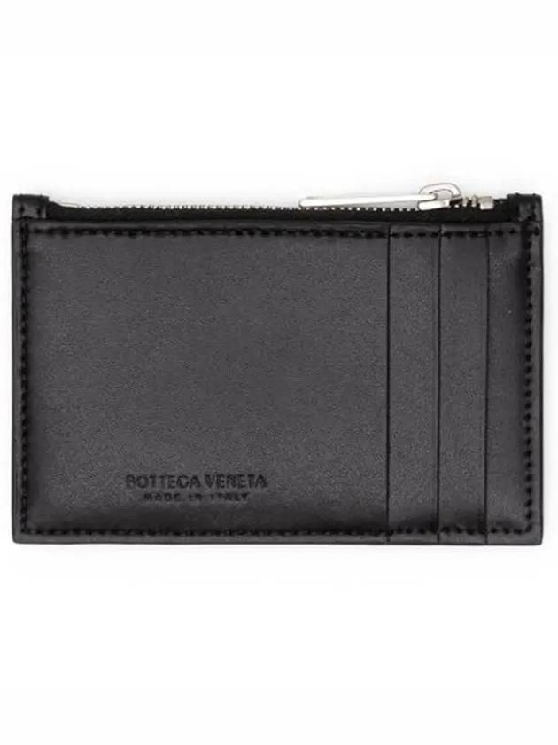 Maxi Intrecciato Zipper Coin Purse Black - BOTTEGA VENETA - BALAAN 3