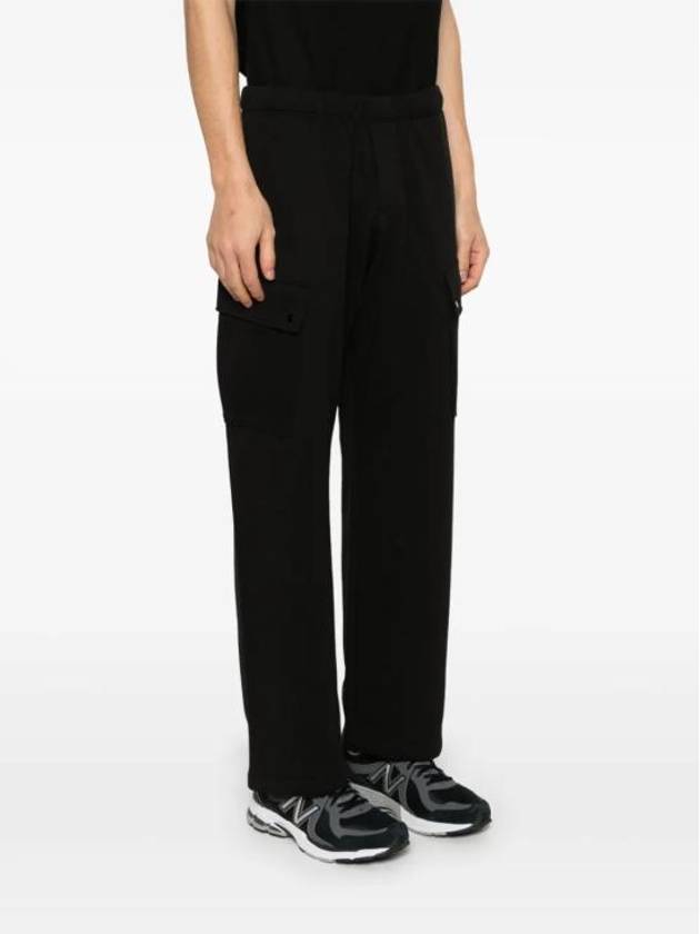 Diagonal Raised Fleece Cargo Track Pants Black - CP COMPANY - BALAAN 4