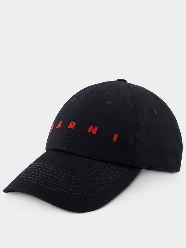 Embroidered Logo Ball Cap Black - MARNI - BALAAN 5