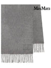 Wsdahlia Embroid M Logo Fringe Cashmere Muffler Light Grey - MAX MARA - BALAAN 4