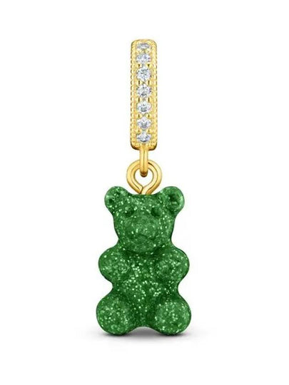 Glitter Nostalgia Bear Pave Connector Pendant Green Haze - CRYSTAL HAZE - BALAAN 2