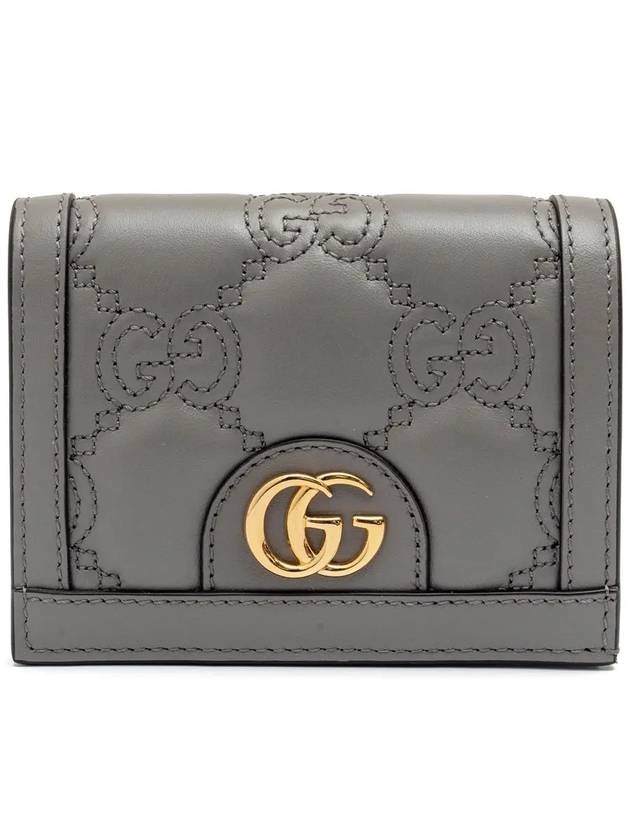 GG Matelasse Case Leather Card Wallet Grey - GUCCI - BALAAN 2