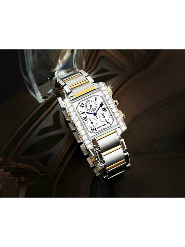 Tank Francaise Chronograph Diamond Men s Combi Watch - CARTIER - BALAAN 2