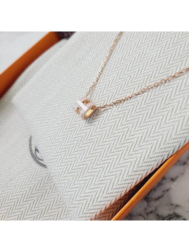 Mini Pop H Pendant Rose Gold Rose Dragee - HERMES - BALAAN 4