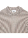 Wool Knit Top Beige - AMI - BALAAN 4