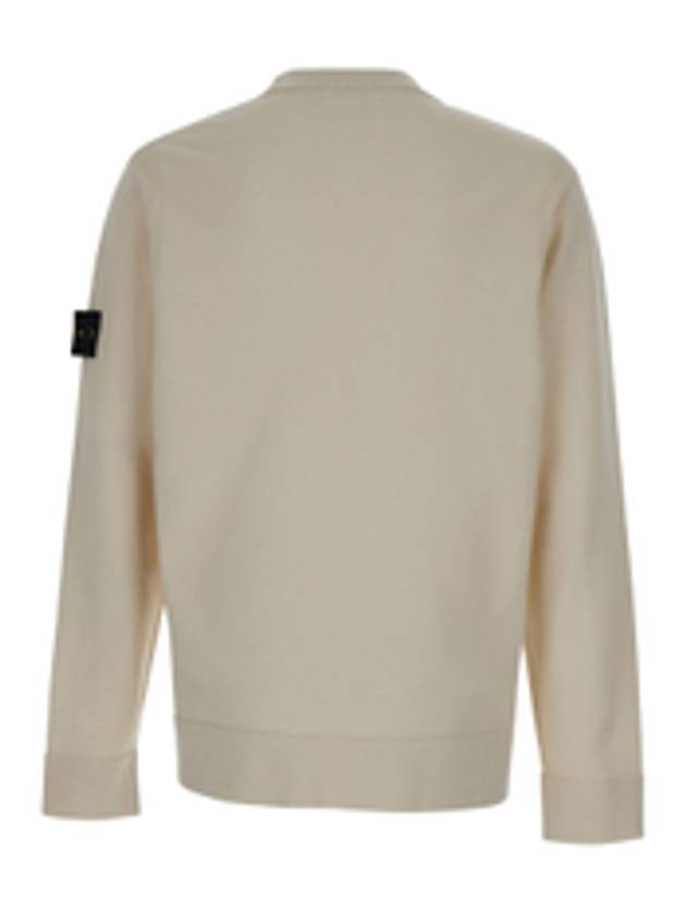 Compass Badge Crewneck Virgin Wool Knit Top Plaster - STONE ISLAND - BALAAN 4