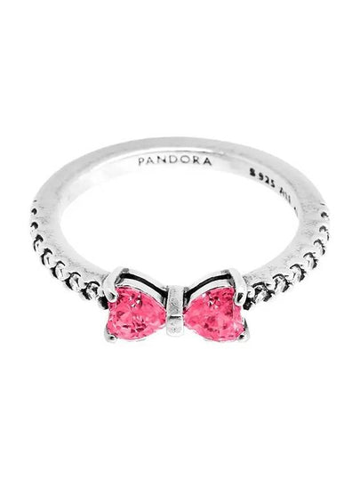 Sparkling Pink Bow Ring Silver - PANDORA - BALAAN 2