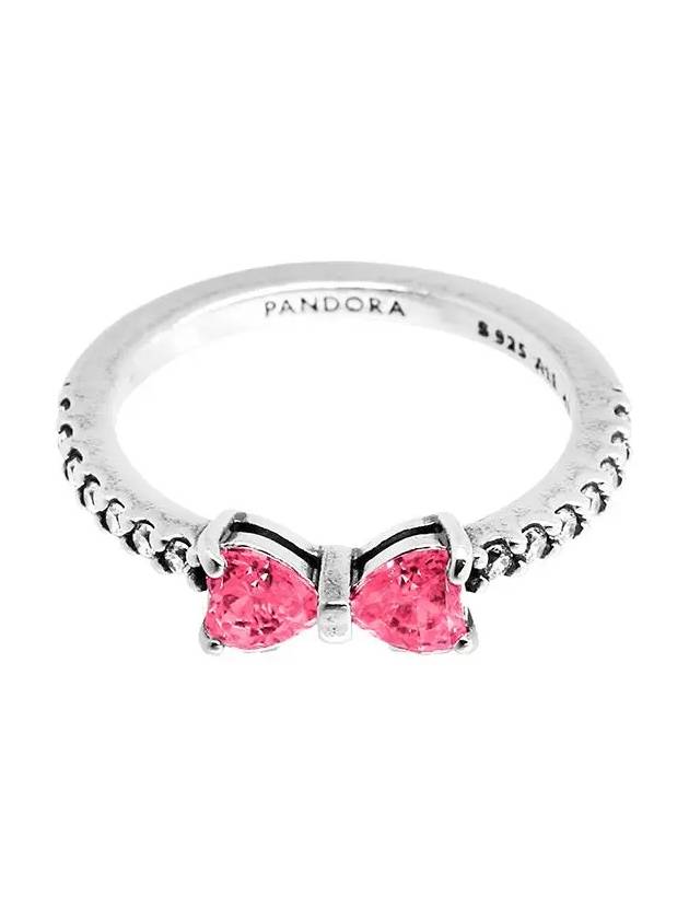 Sparkling Pink Bow Ring Silver - PANDORA - BALAAN 5