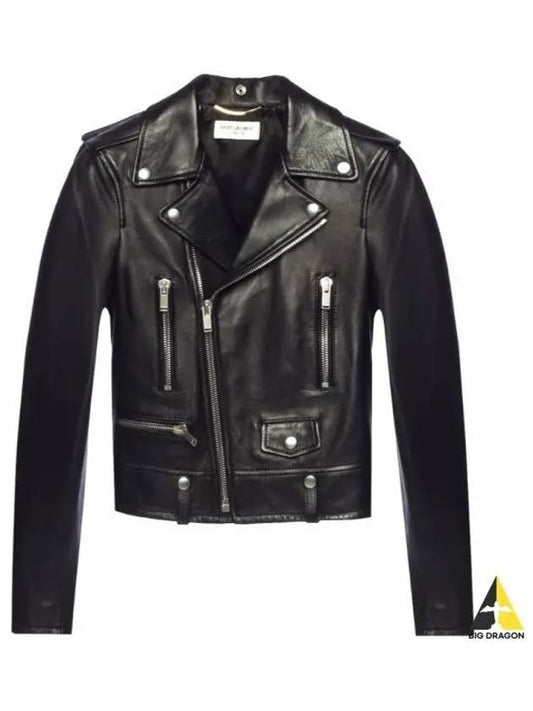 Women's Biker Leather Jacket Black 481862 Y5YA2 - SAINT LAURENT - BALAAN 1