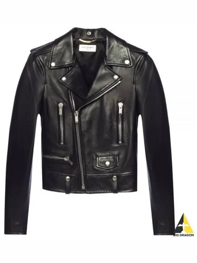 Women s Biker Leather Jacket Black 481862 Y5YA2 - SAINT LAURENT - BALAAN 1