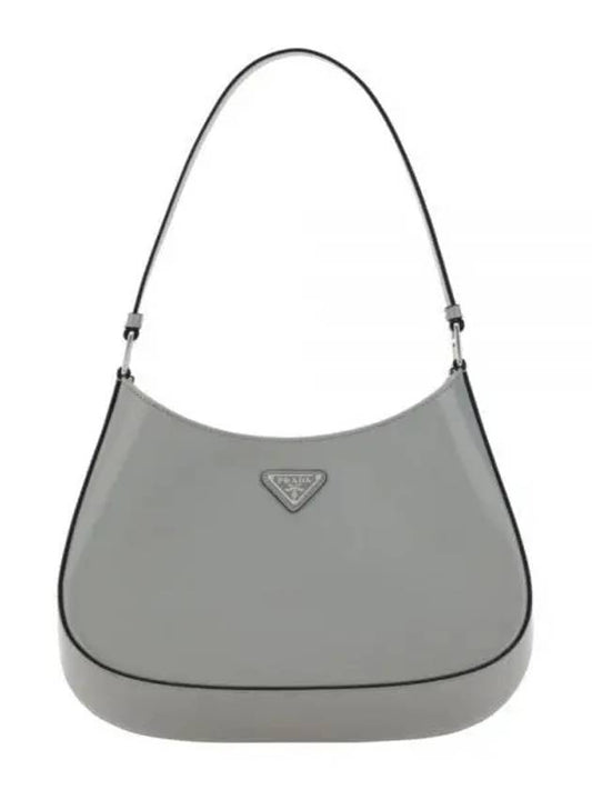 Triangular Logo Cleo Brushed Leather Shoulder Bag Grey - PRADA - BALAAN 2