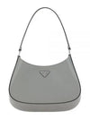 Triangular Logo Cleo Brushed Leather Shoulder Bag Grey - PRADA - BALAAN 2