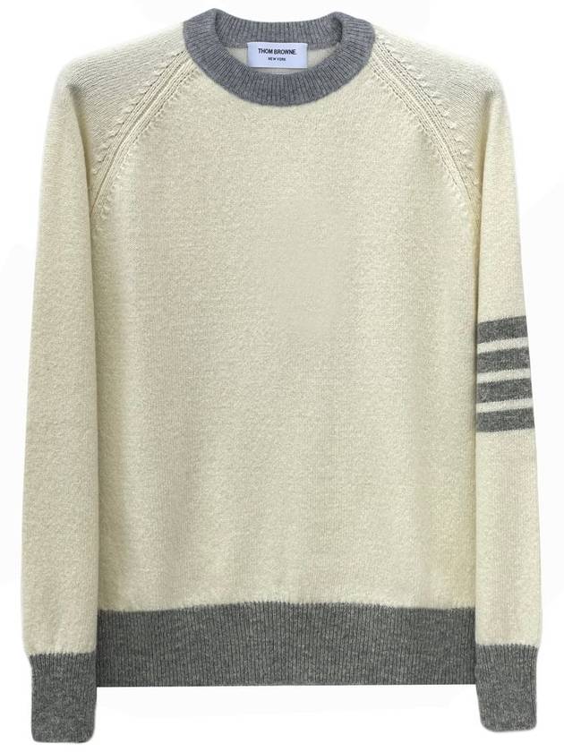 Wool 4 Bar Pullover Knit Top Beige - THOM BROWNE - BALAAN 2