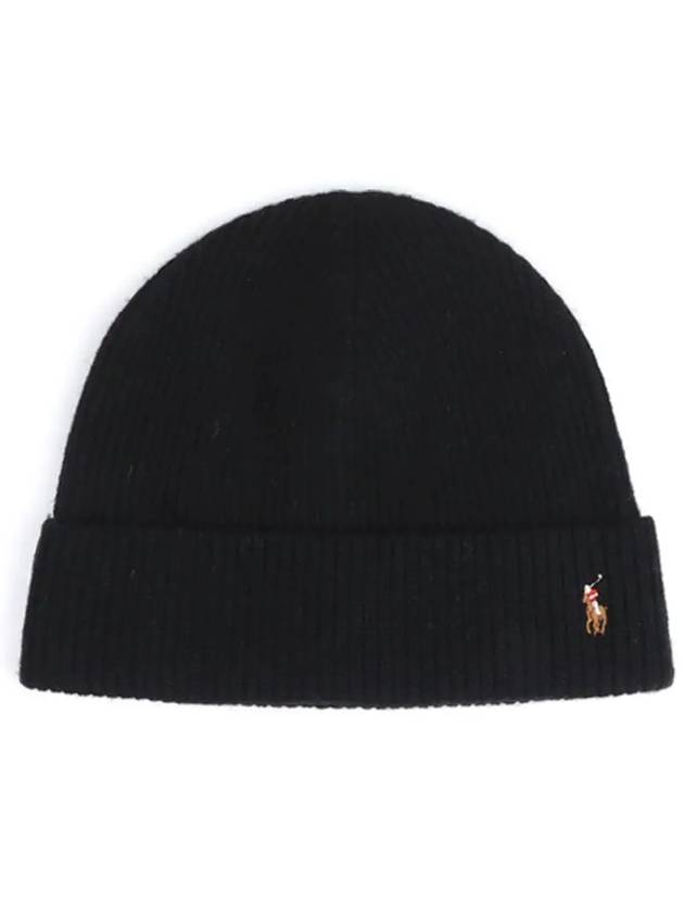 Pony Logo Beanie Black - POLO RALPH LAUREN - BALAAN 2